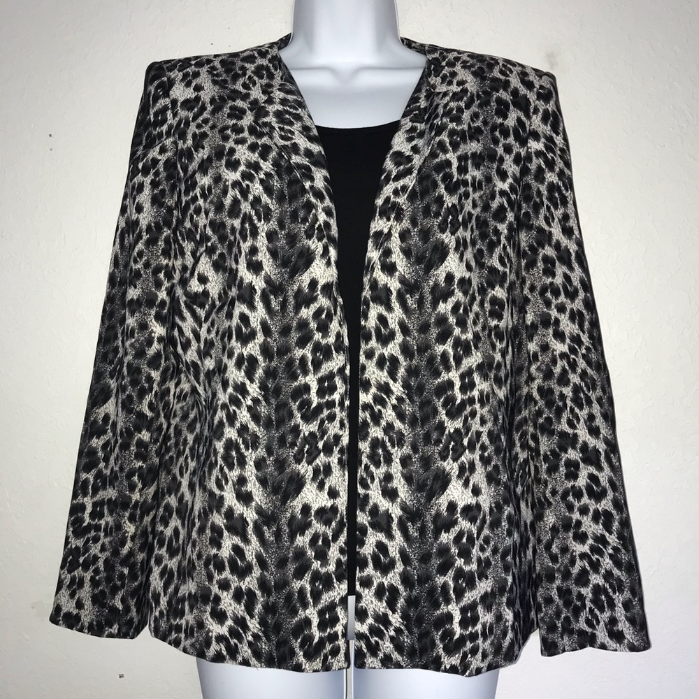 Kasper Open Front Animal Print Jacket 12P
